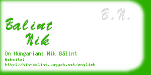 balint nik business card